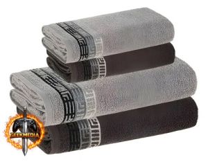 Jogo de Toalhas 4 Peças Fio Cardado 100% Algodão Karsten Cinza