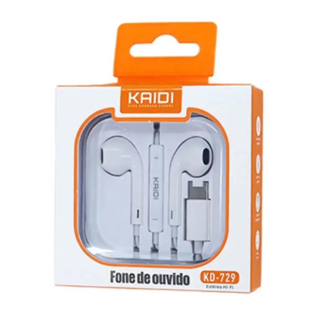 Fone de ouvidos Kaidi KD-729 USB-C
