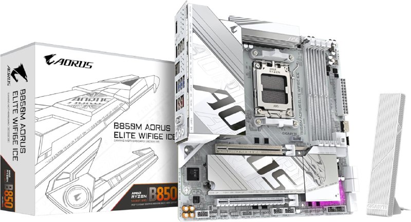 Placa Mãe Gigabyte B850M AORUS ELITE ICE WIFI6E
