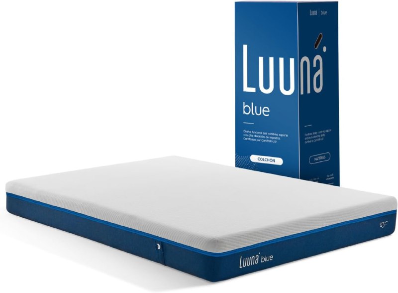Colchão Luuna Blue Solteiro, Espumas Certificadas, Suporte e Conforto, Firme Confortável, 88cm x 188cm x 20cm