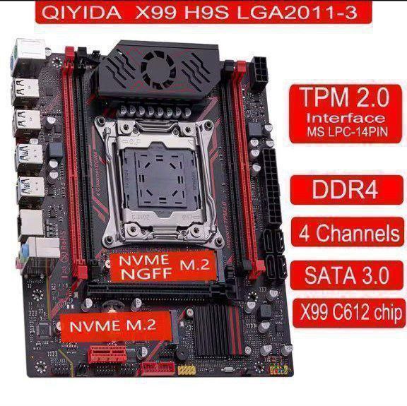 Qiyida X99 H9S (Quad Channel) Chipset C612. Tem suporte ao TPM 2.0 da MSI