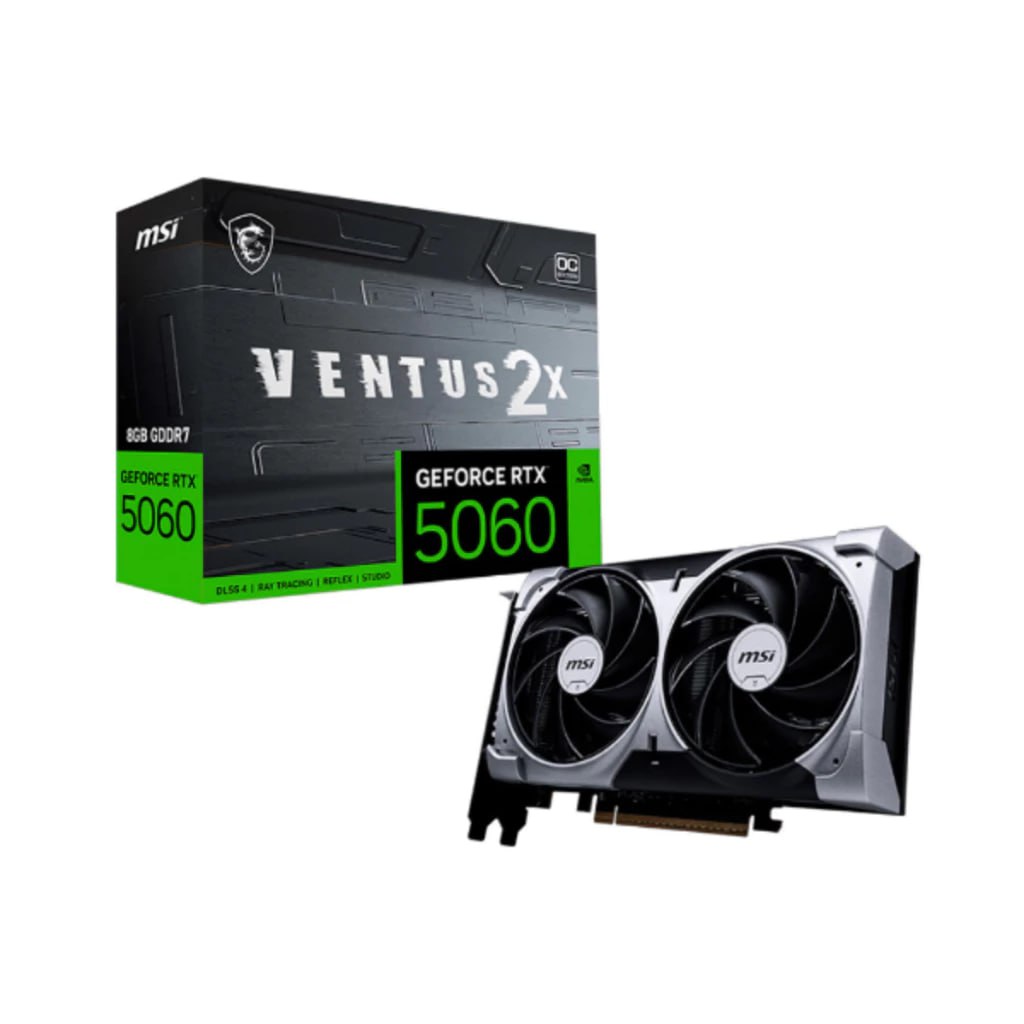 Placa de Vídeo NVIDIA GeForce MSI RTX 5060 8GB VENTUS 2X OC