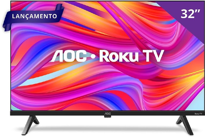 AOC, Smart TV, Roku, 32 Pol HD, 32S5045 - 78G, com HDMI, USB, Wi-Fi, Conversor Digital