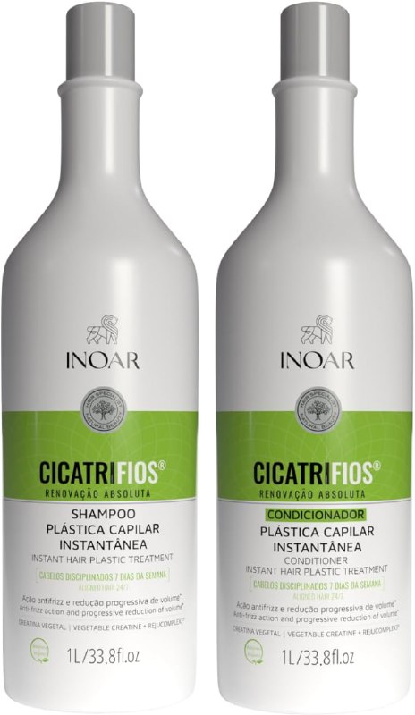 Inoar Kit CicatriFios Plástica Capilar – Shampoo e Condicionador 2x1L