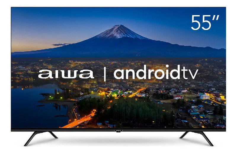 Smart TV AIWA 55 pol Android 4K Borda Ultrafina Dolby Vision&amp;Atmos AWS-TV-55-BL-01-A