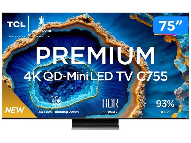 Smart TV 75 pol 4K UHD QLED Mini LED TCL 75C755