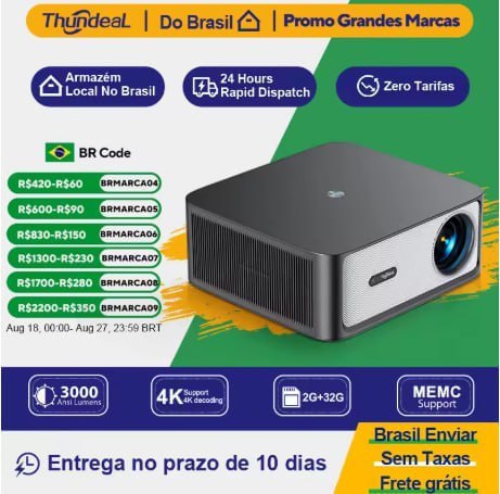 Projetor TD98Pro Full HD Wi-Fi, Android, Espelhamento e 30.000 lúmens