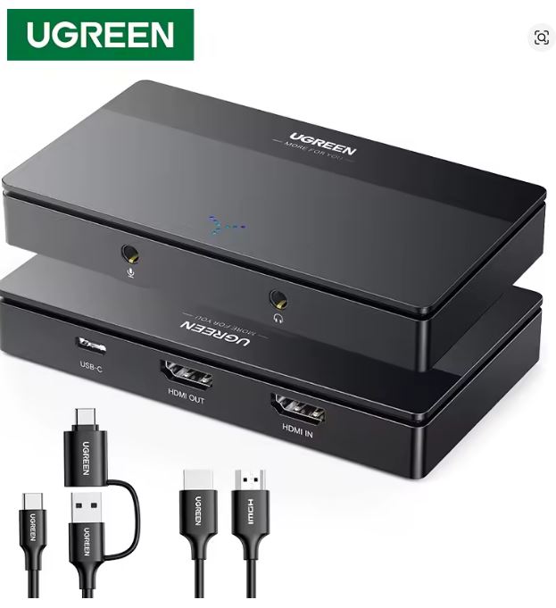 Placa de captura de vídeo UGREEN HDMI 4K60Hz HDMI para USB tipo C Video Grabber Box para câmera de computador Transmissão ao vivo Gravação de reunião
