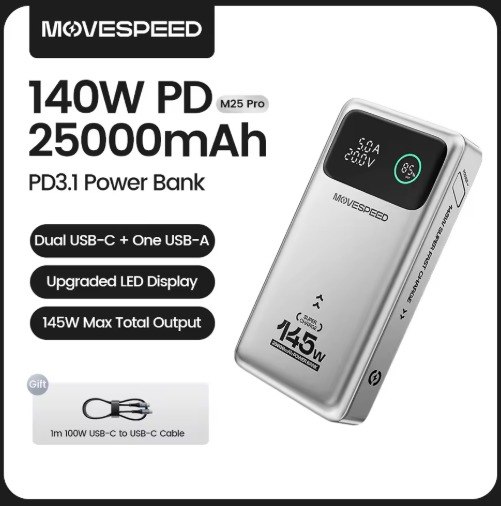 Power Bank MOVESPEED M25Pro 140W 25000mAh
