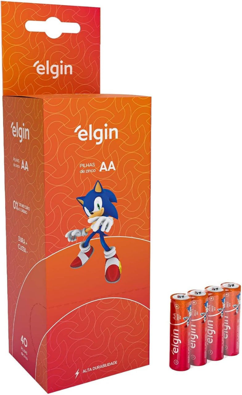 Caixa de Pilha AA Elgin com 40 Unidades