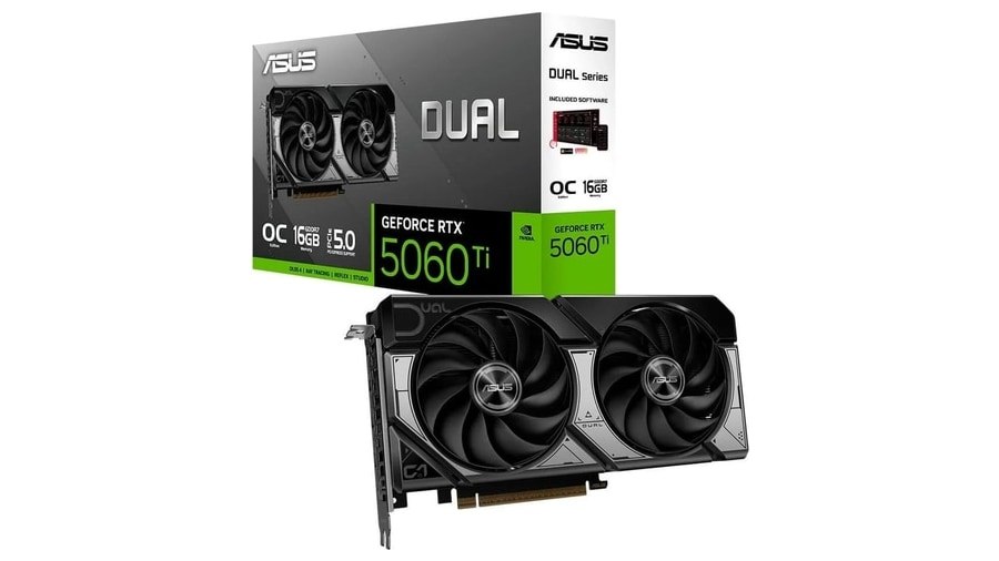Placa de Vídeo ASUS DUAL RTX 5060 TI O16G NVIDIA GeForce