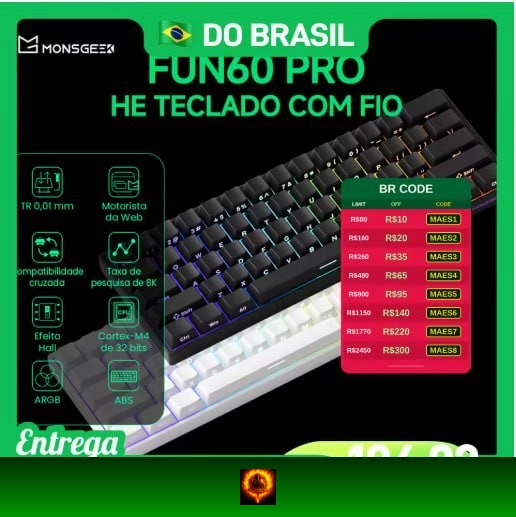 Teclado Magnético Akko monsGeek fun60 pro HE