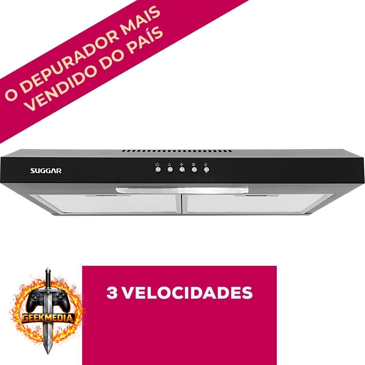 Suggar Depurador de Ar Slim 60cm Preto