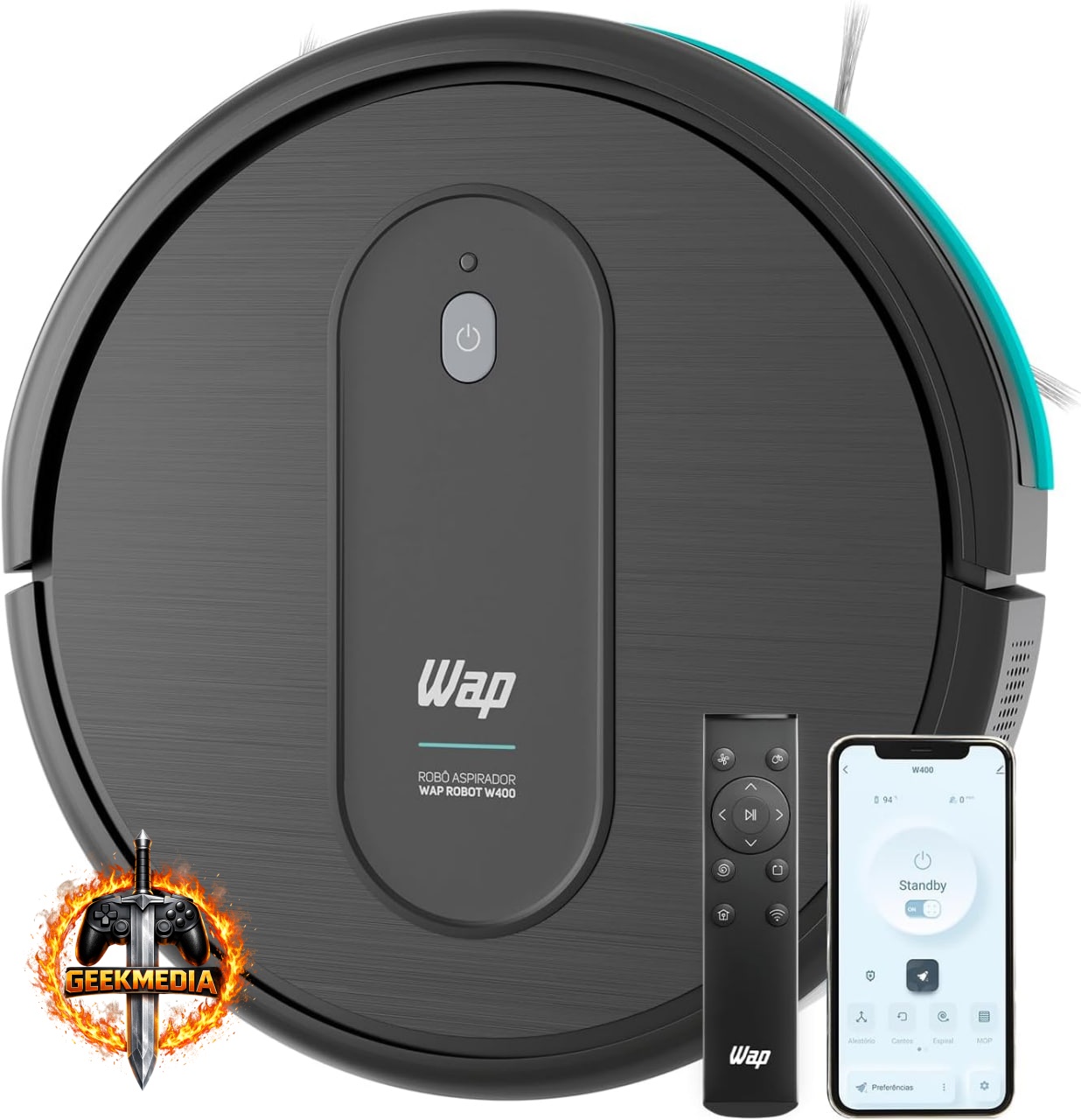 Aspirador Robô Automático WAP Robot W400 3 em 1