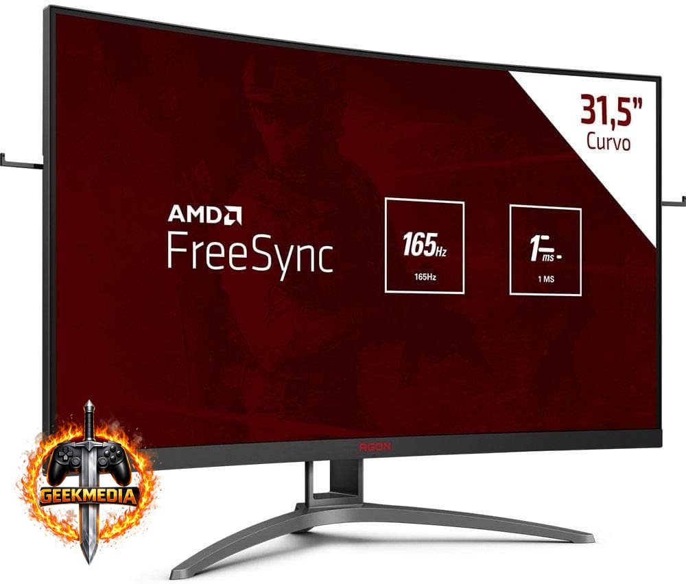 Monitor Gamer AOC Agon 32" Curvo 165Hz 1ms FreeSync