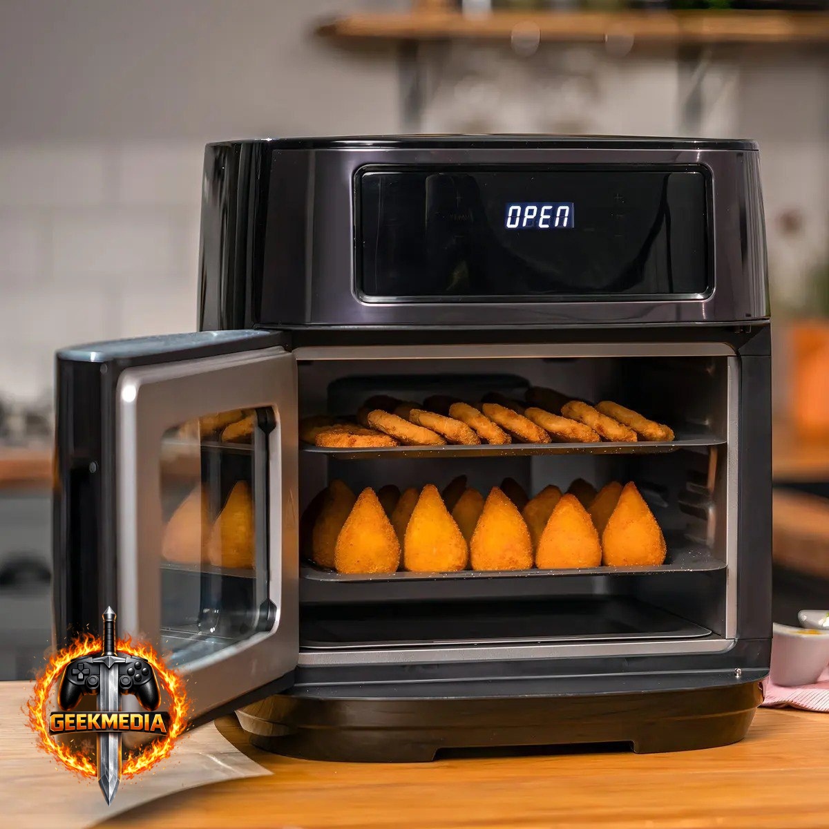 Fritadeira Elétrica Wap Air Fryer Oven Digital Black Inox 12 Litros