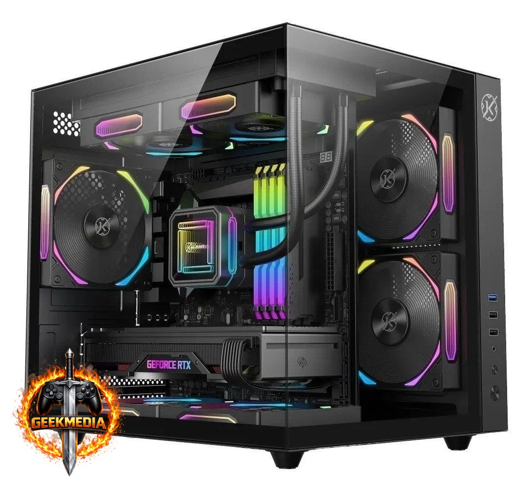 Gabinete Gamer Kalkan Midgard Micro-ATX Preto Aquário
