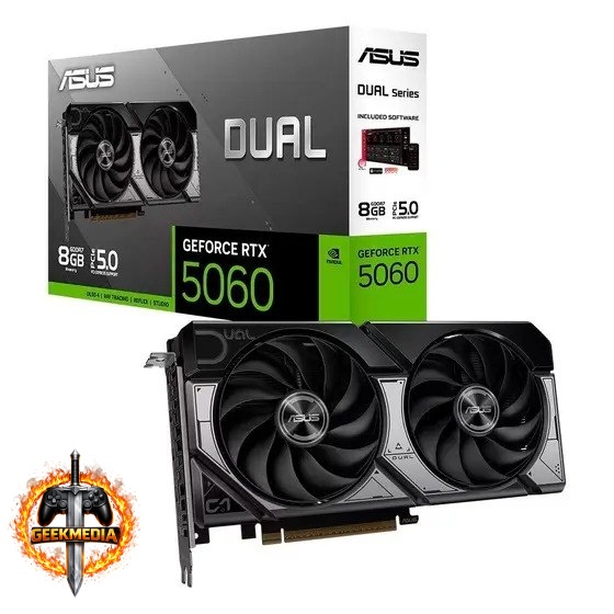 Placa de Vídeo ASUS RTX 5060 Dual NVIDIA GeForce, 8GB GDDR7