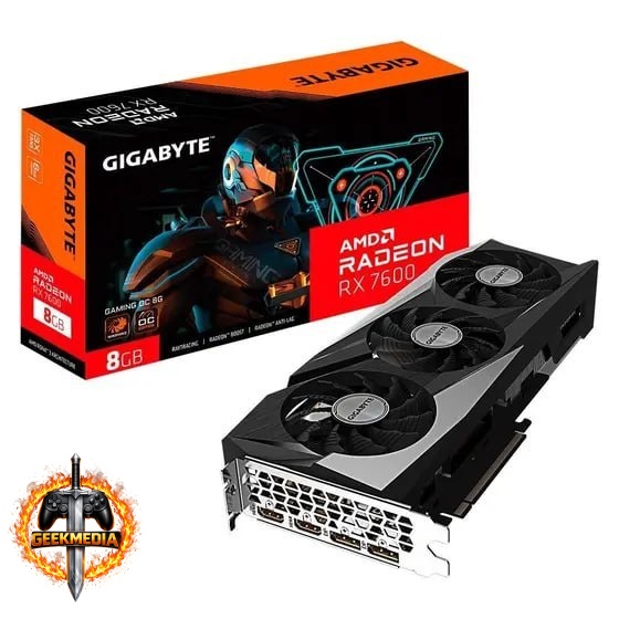 Placa de Vídeo Gigabyte RX 7600 GAMING OC 8G AMD Radeon