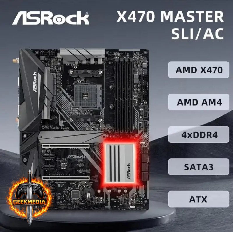 Placa Mãe ASROCK X470 MASTER SLI/AC DDR4 AM4 AMD Ryzen (Usada)