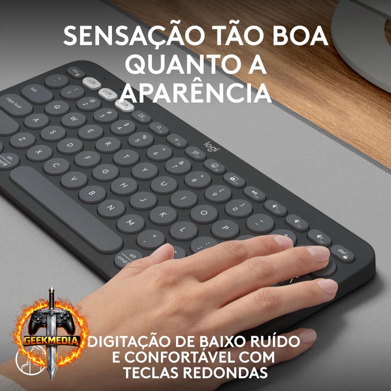 Teclado Logitech Pebble Keys 2 K380s Bluetooth Easy-Switch - Grafite