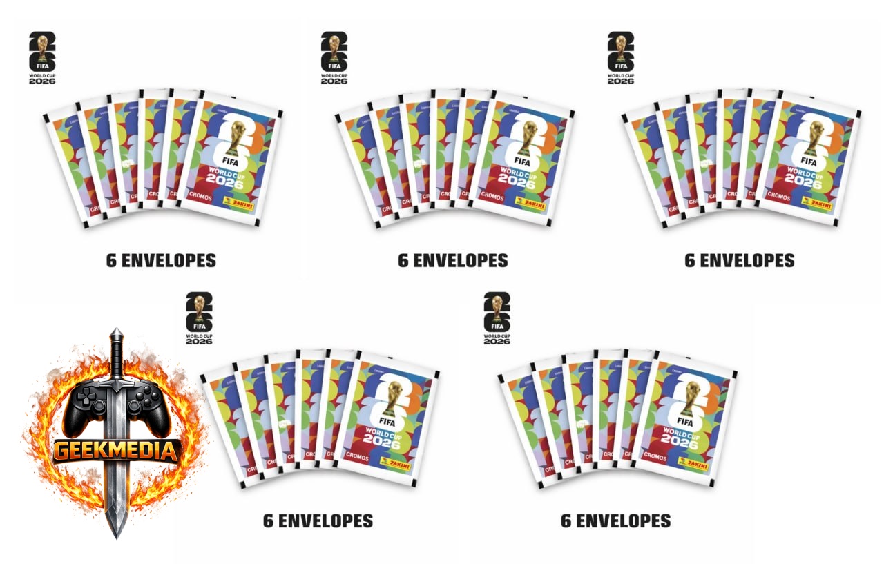 5 Kits de Figurinhas Copa do Mundo 2026 (6 Envelopes por Kit)