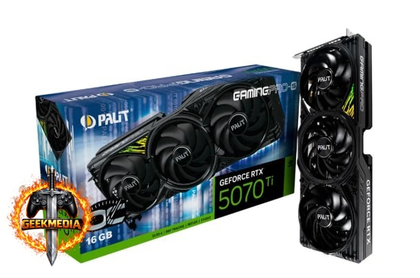 Placa de Vídeo Palit GeForce RTX 5070 Ti 16GB GamingPro-S OC GDDR7