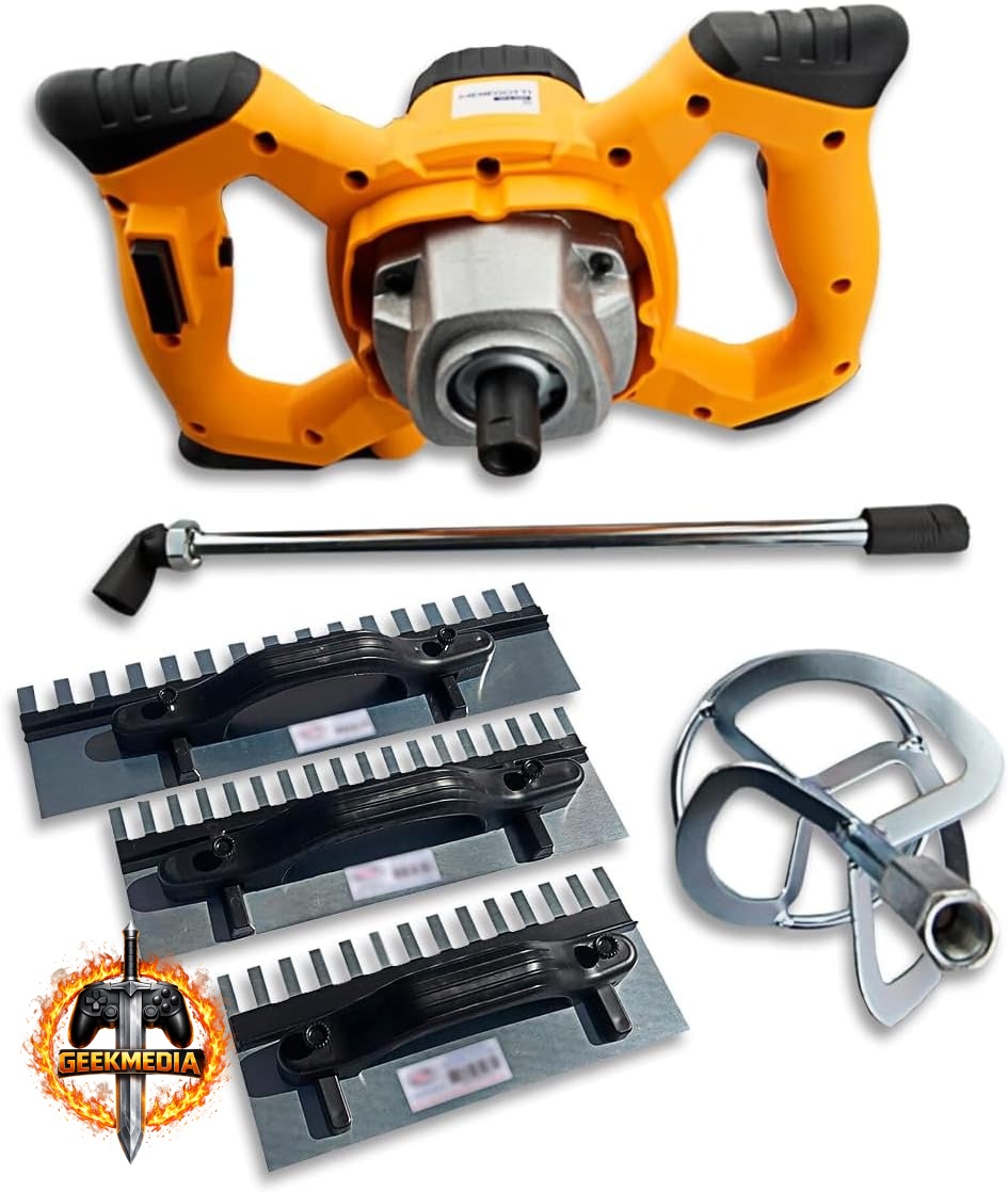 Kit Misturador Mel 1200W Haste Dupla  Desempenadeira Dentada Timoteo Profissional 127V