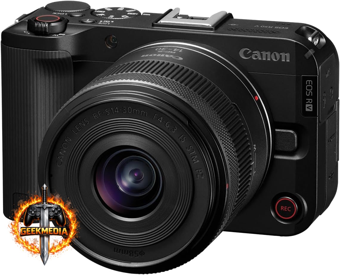 Câmera Canon EOS R50 V com Lente RF-S 14-30mm F4-6.3 STM PZ