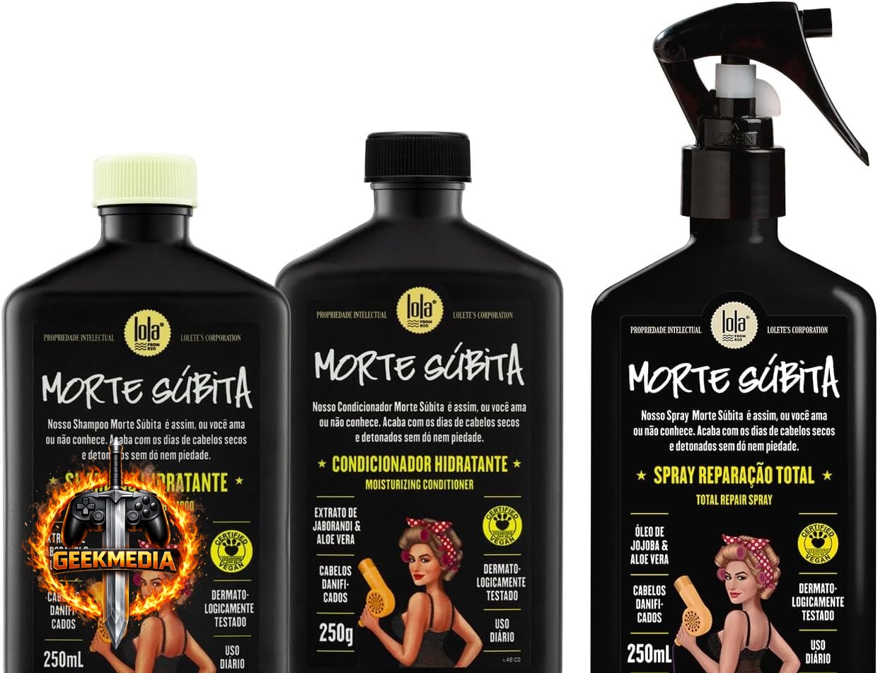 Kit Morte Súbita Lola From Rio (Shampoo  Condicionador  Spray Reparação)