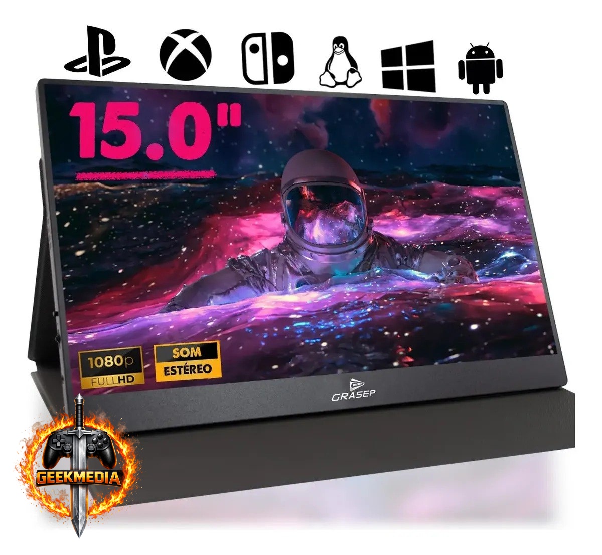 Monitor Portátil 15.0 Full HD IPS USB-C HDMI