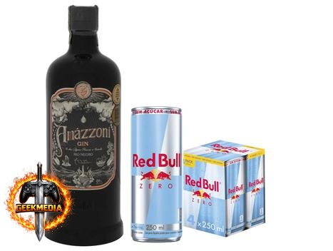 Kit Gin Amázzoni Rio Negro 750ml  Red Bull Zero (4 Latas)
