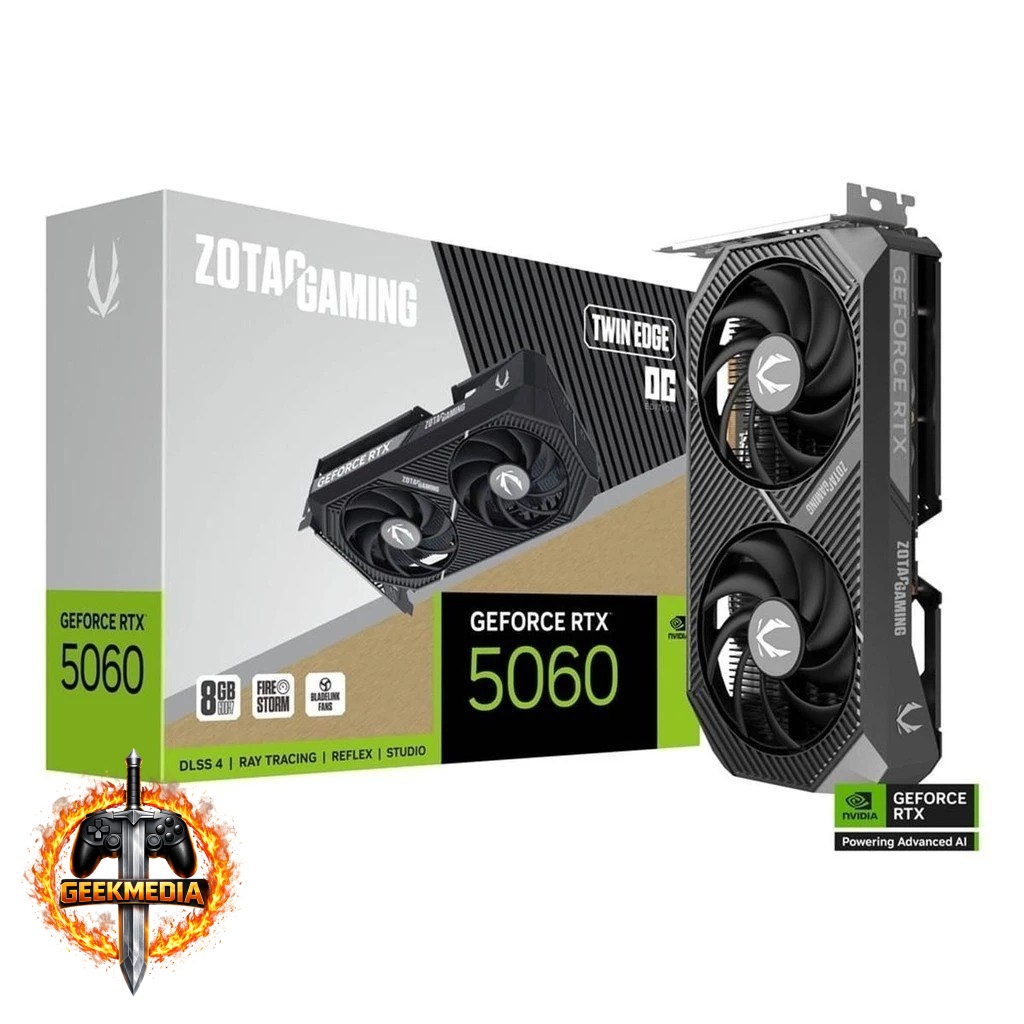 Placa de Vídeo Zotac Gaming GeForce RTX 5060 8GB GDDR7 Twin Edge OC