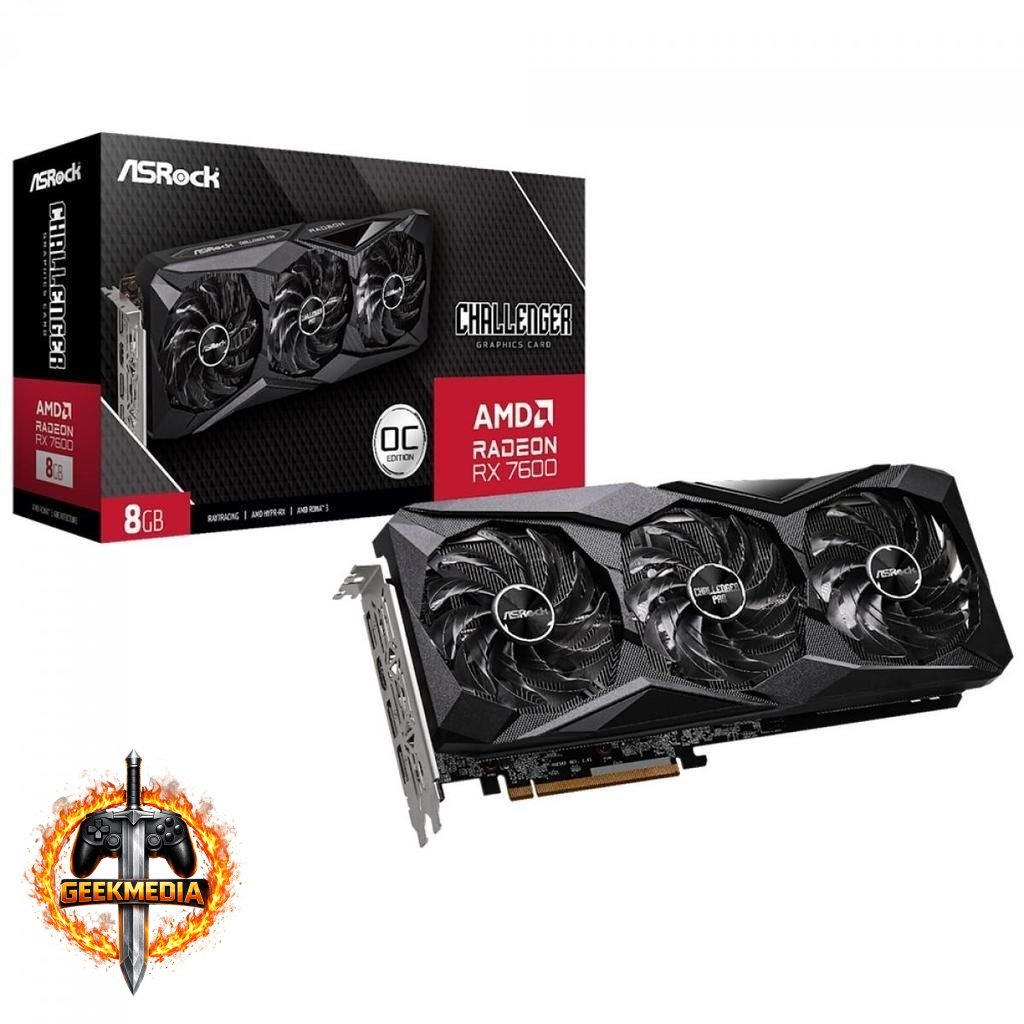 Placa de Vídeo AsRock AMD Radeon RX 7600 Challenger Pro OC
