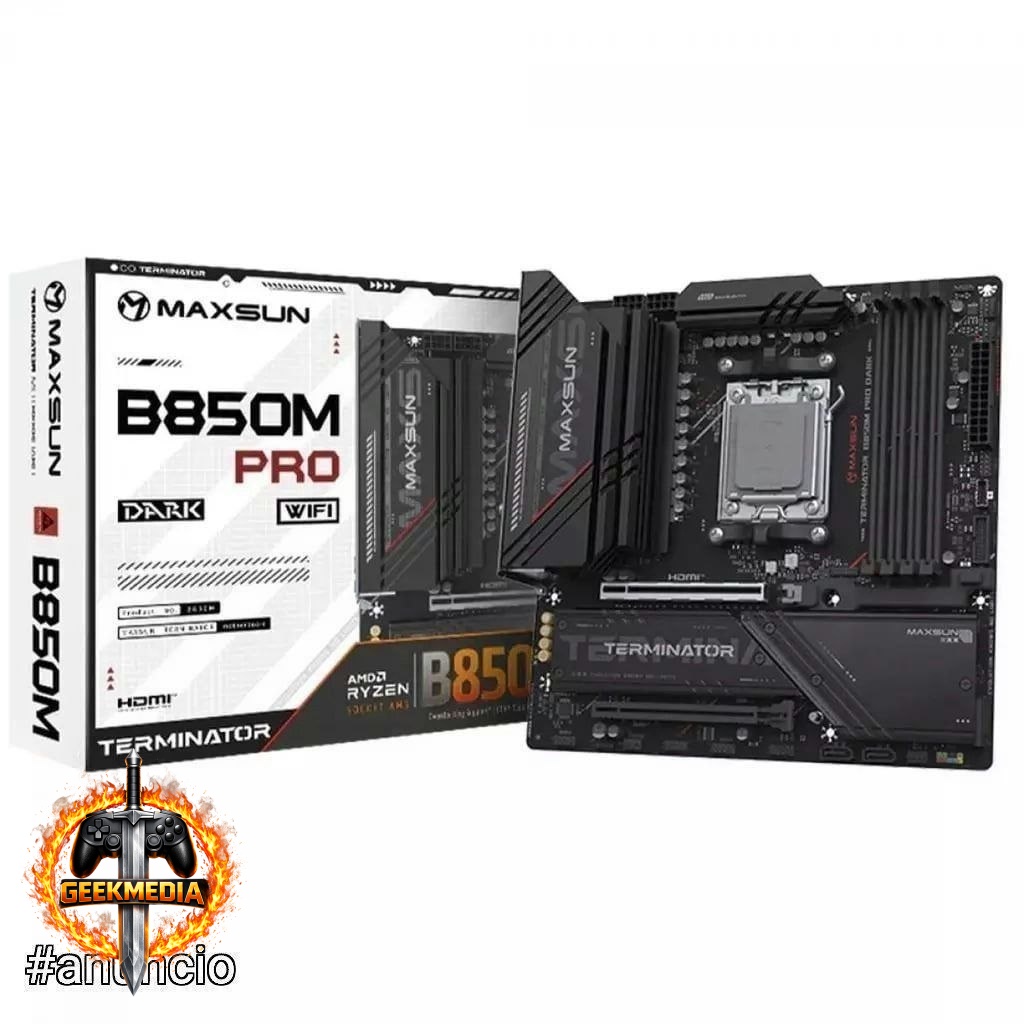 Placa Mãe Maxsun Terminator B850M Pro Dark WiFi