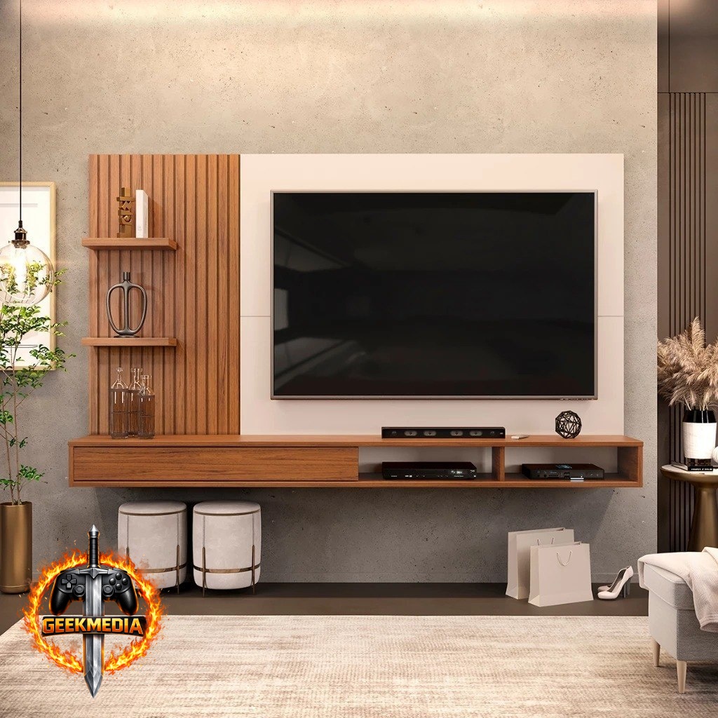 Painel para TV até 60 Polegadas Ripado com Nichos