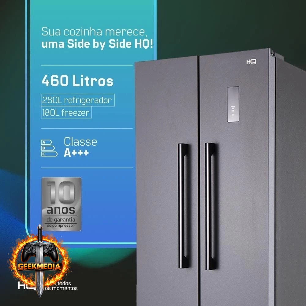 Geladeira Side By Side Hq Frost Free 460 Litros
