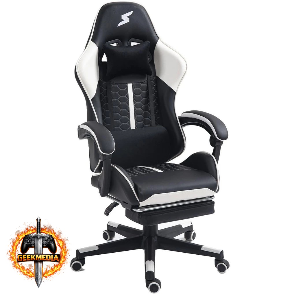 Cadeira Gamer SuperFrame Rocket Reclinável Preto E Branco