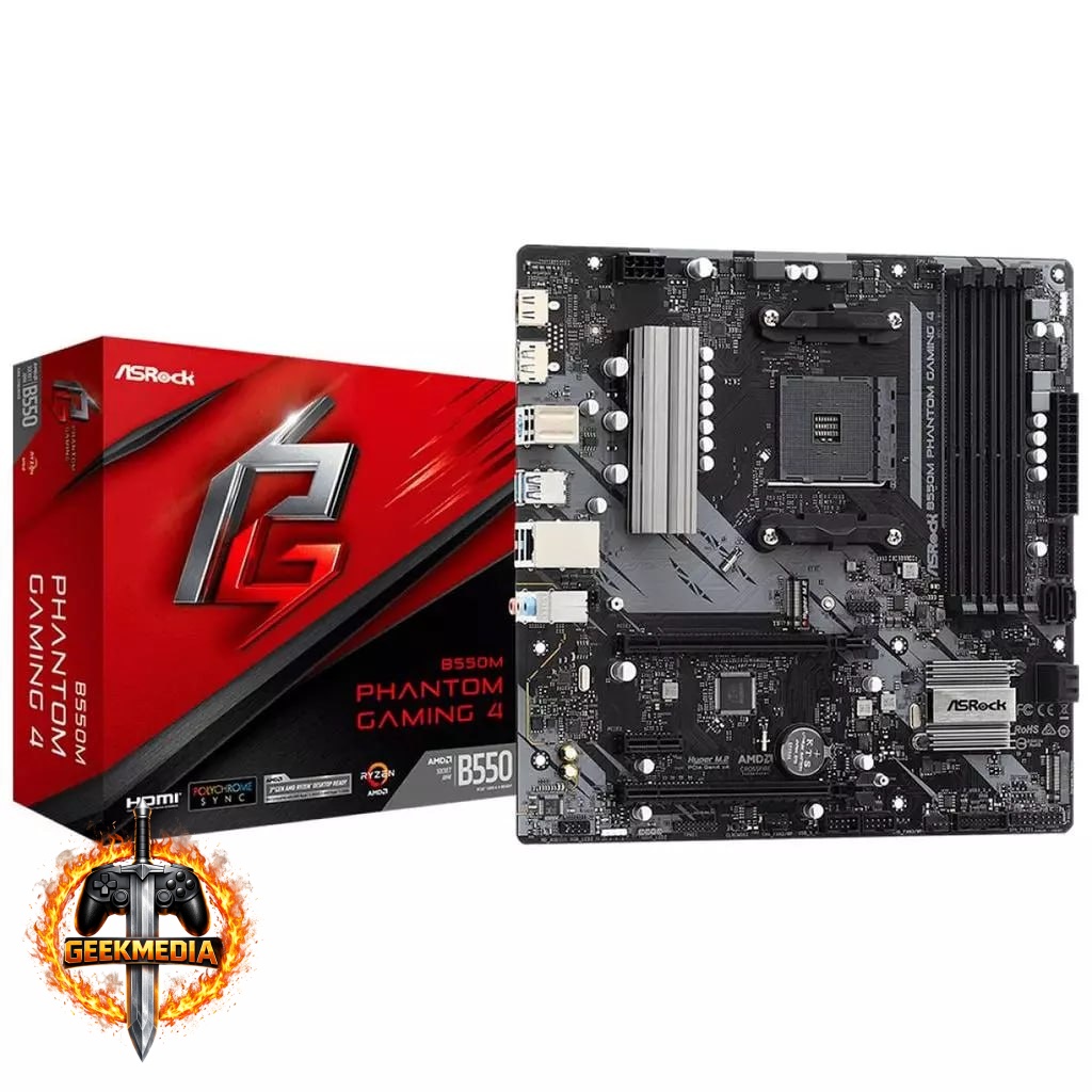 Placa Mãe AsRock B550M Phantom Gaming 4