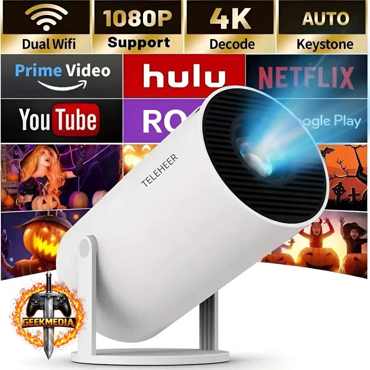 Projetor Portátil HY300 Bivolt Branco