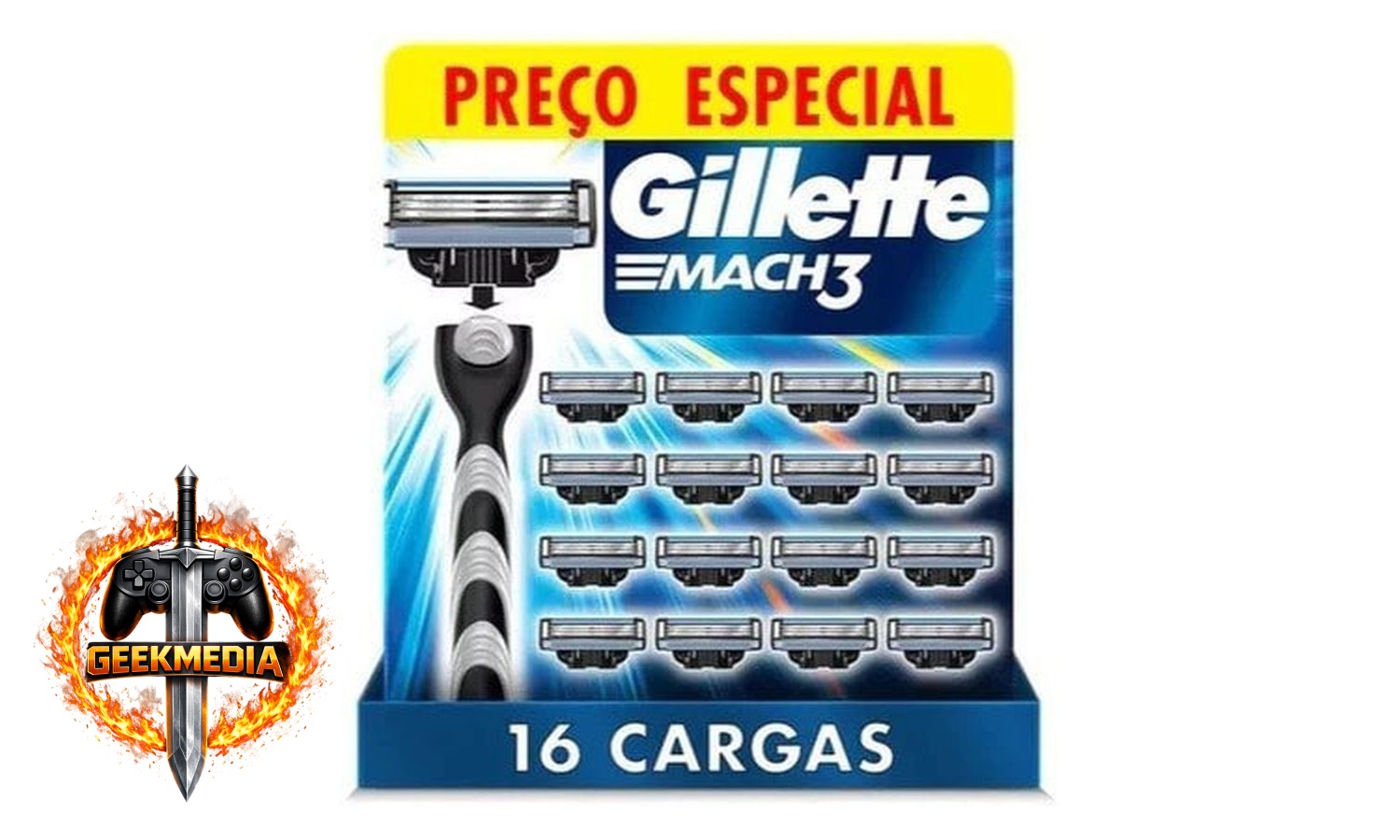 Kit Refil Gillette Mach3 - 16 Unidades
