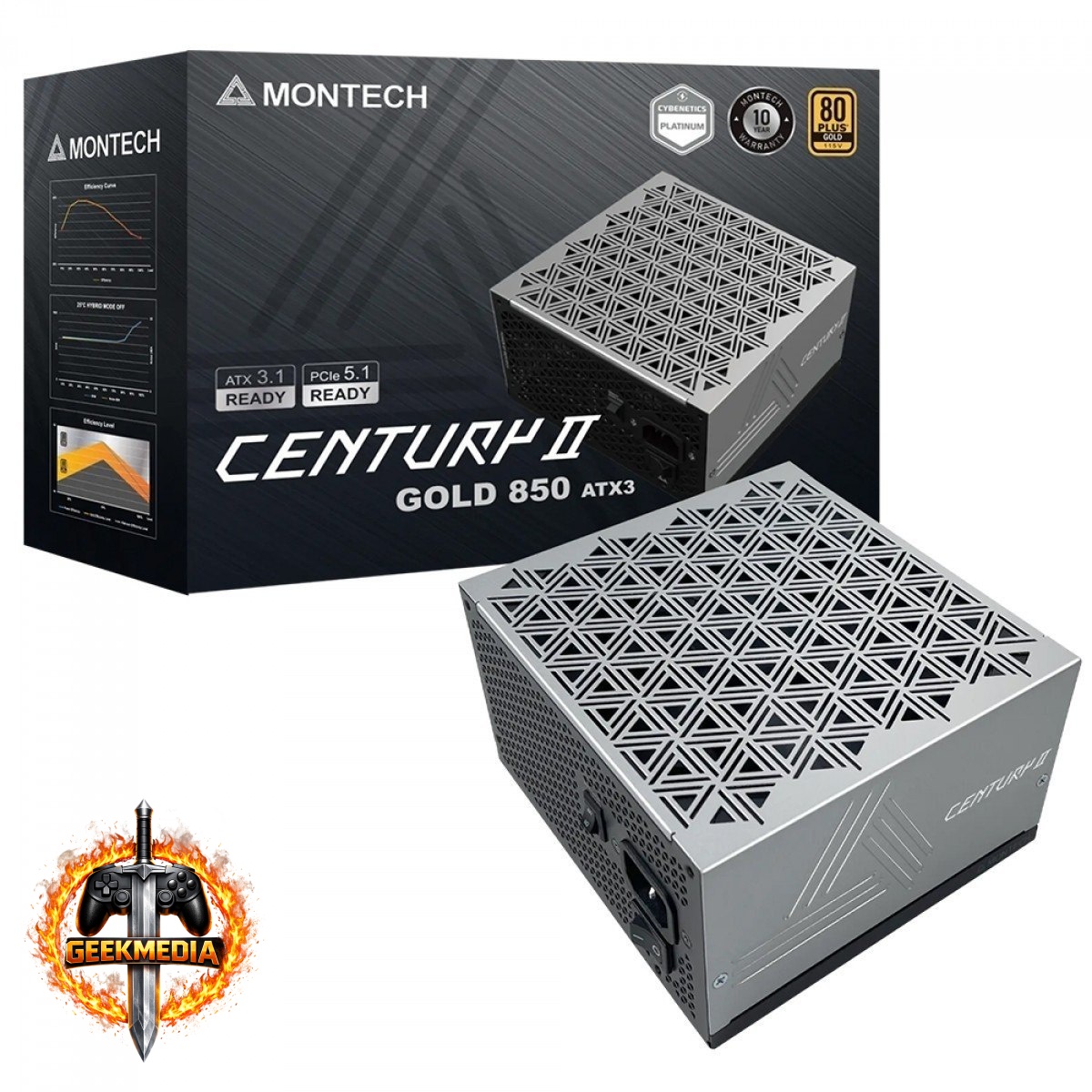 Fonte Montech Century II 850W 80 Gold Full Modular