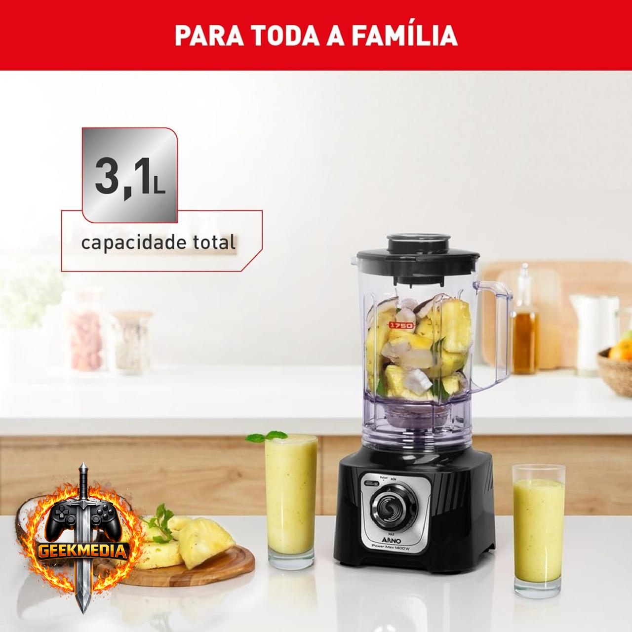 Liquidificador Arno Powermax 1400W 3,1L 220V