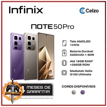 Smartphone Infinix Note 50 Pro 256GB 8GB RAM NFC Prata Racing
