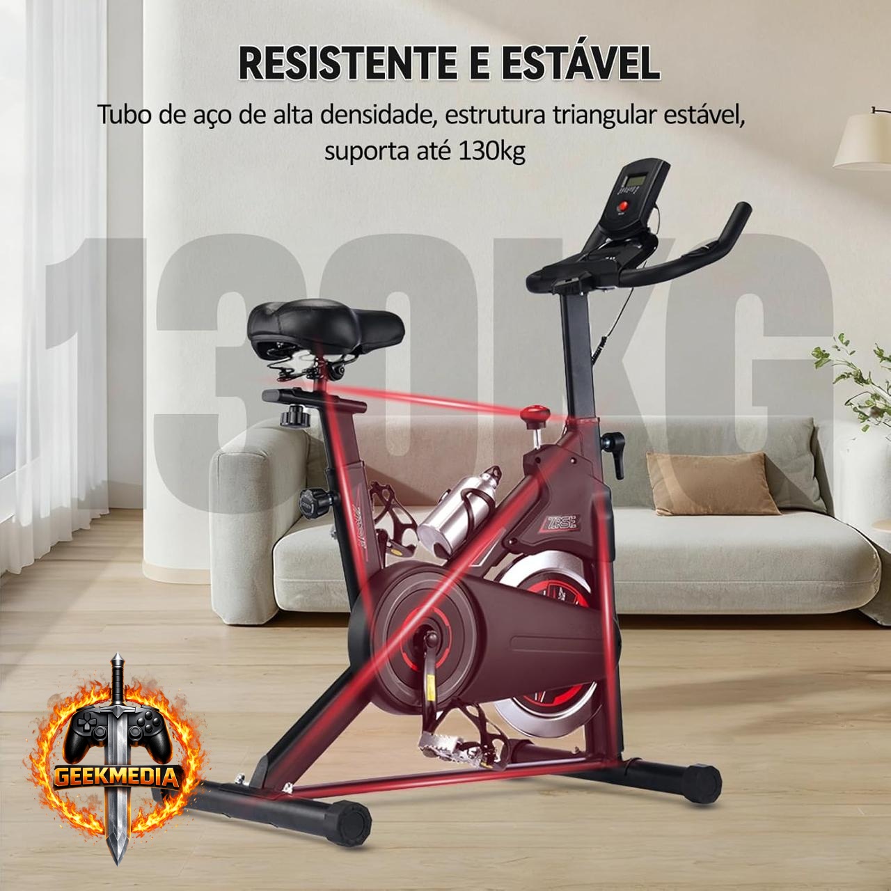 Bicicleta Ergométrica Spinning Volante 8kg Até 130kg
