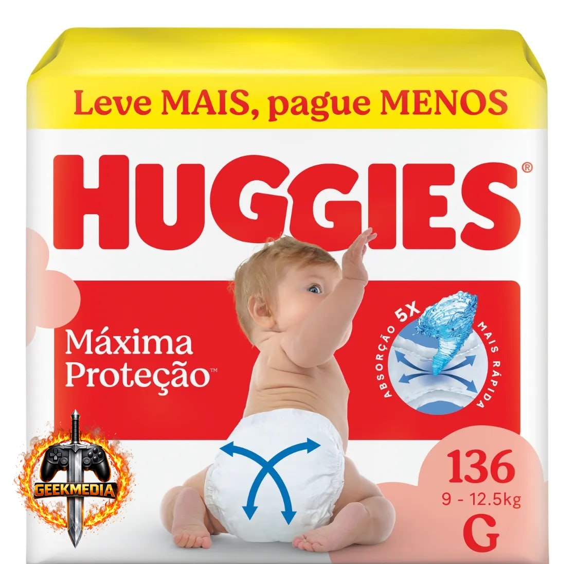 Huggies Fralda Descartável Máxima Proteção G