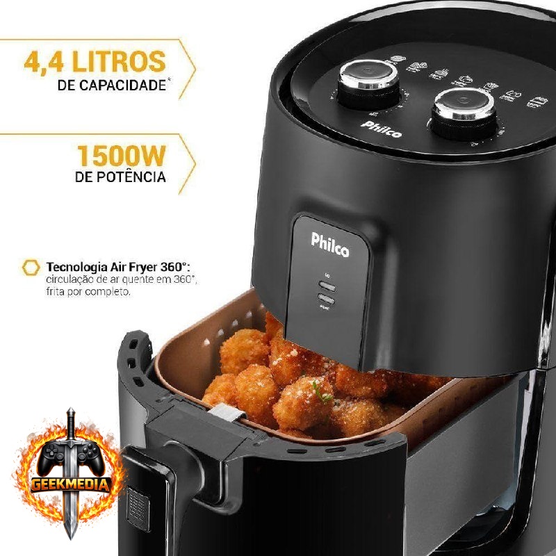 Air Fryer Philco PFR15PG 4,3L Preta com Timer
