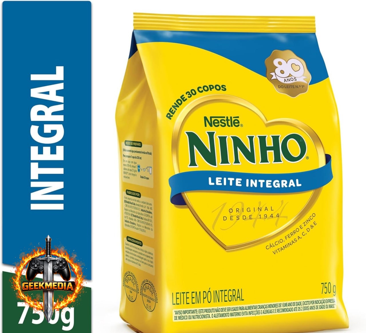 Ninho Leite Po Integral 750g