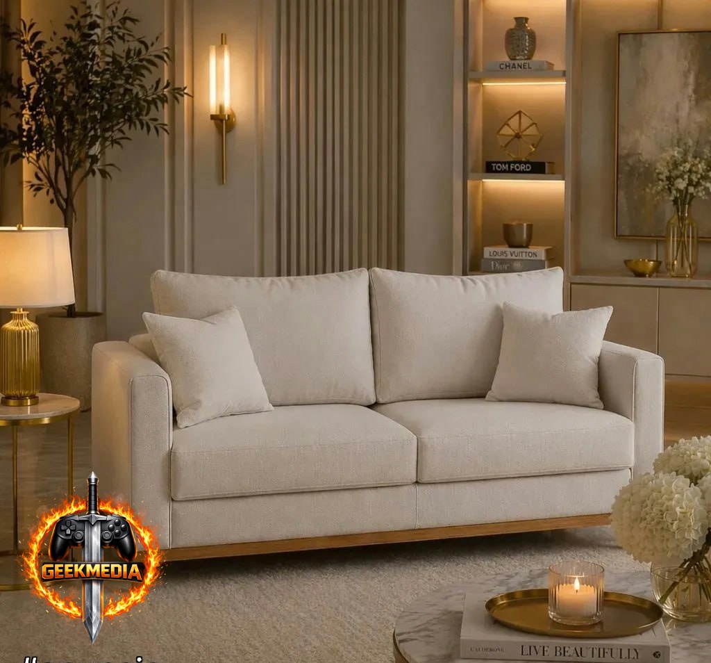 Sofá 1,40 Beny Living Linho Cru 2 Lugares