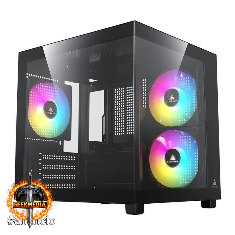 Gabinete Gamer Aquário Acegeek Ori Rainbow Mini-Tower